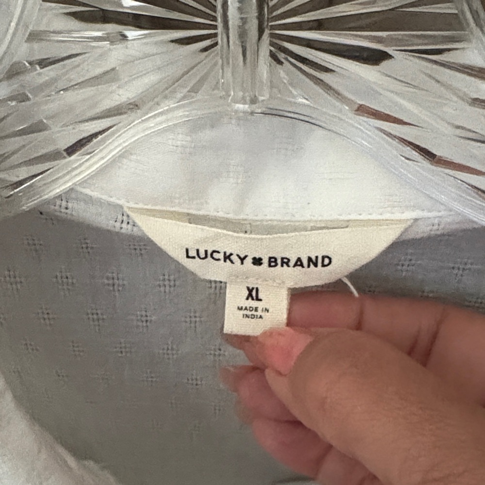 Lucky Brand White Lace Detail Blouse - Picture 2 of 3